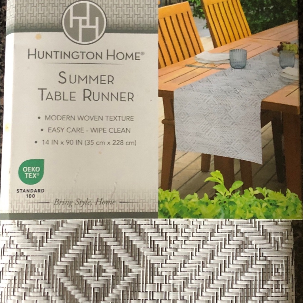 Huntington Home Grey Summer Table Runner